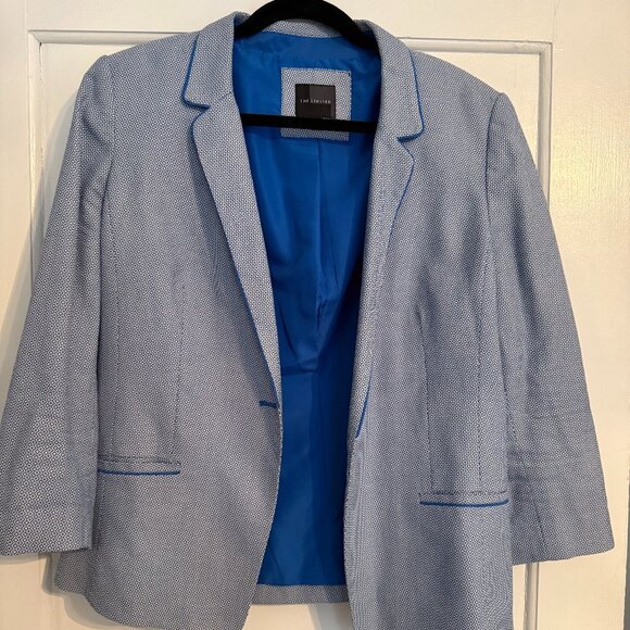The Limited Women's Blazer, Blue & White Pattern - Picture 2 of 6